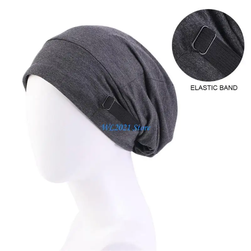 قبعة منسوجة قابلة للتعديل G5GC بمشبك مخفي من القطن والإيلاستين وغطاء رأس مرن بلون خالص #4