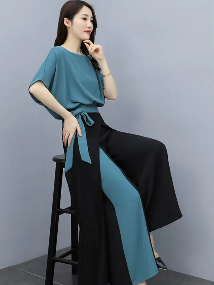 

Baggy Women's Pants Two Piece Set Full Comfortable Y2k Streetwear Top and Bottom Cheap with Sleeve Cozy Ladies Trouser Wide Leg