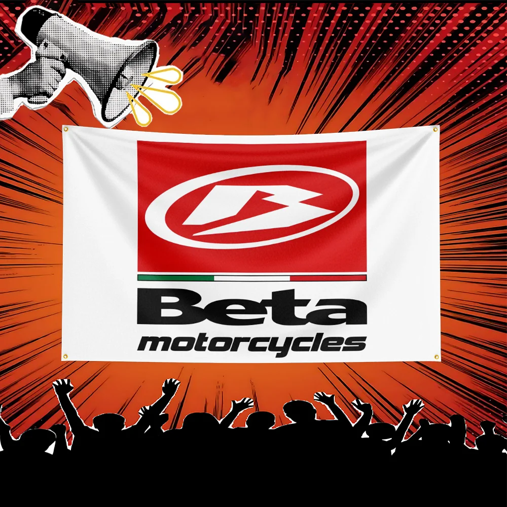beta Motorcycle Flag  Polyester Banner For Garage Man Cave Wall Decor Biker Gift