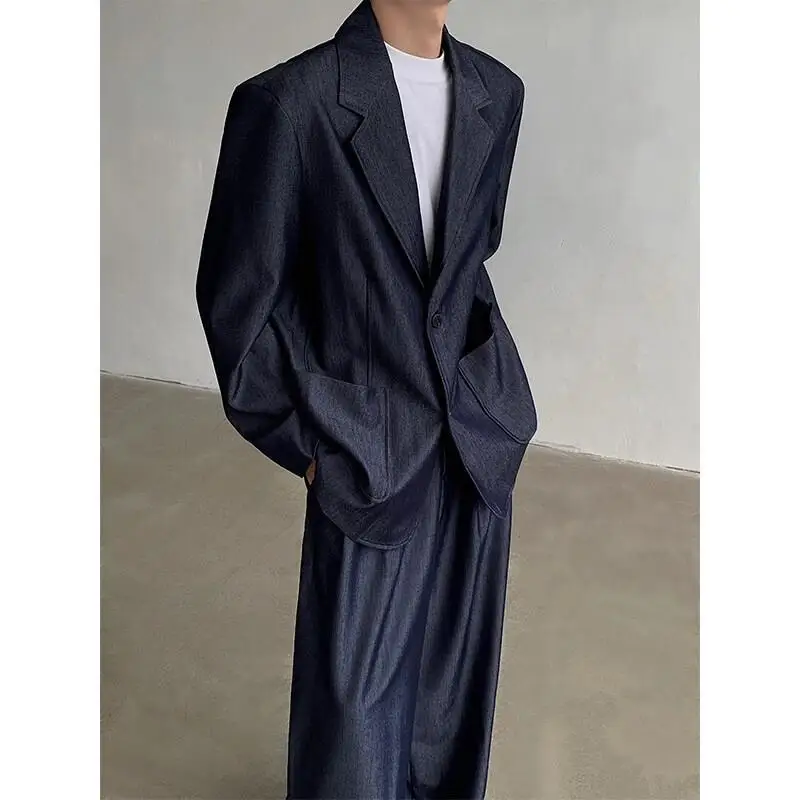 

Ковбойский костюм и брюки, комплект из двух предметов, мужской весенне-осенний американский модный брендовый элитный и стильный повседневный костюм