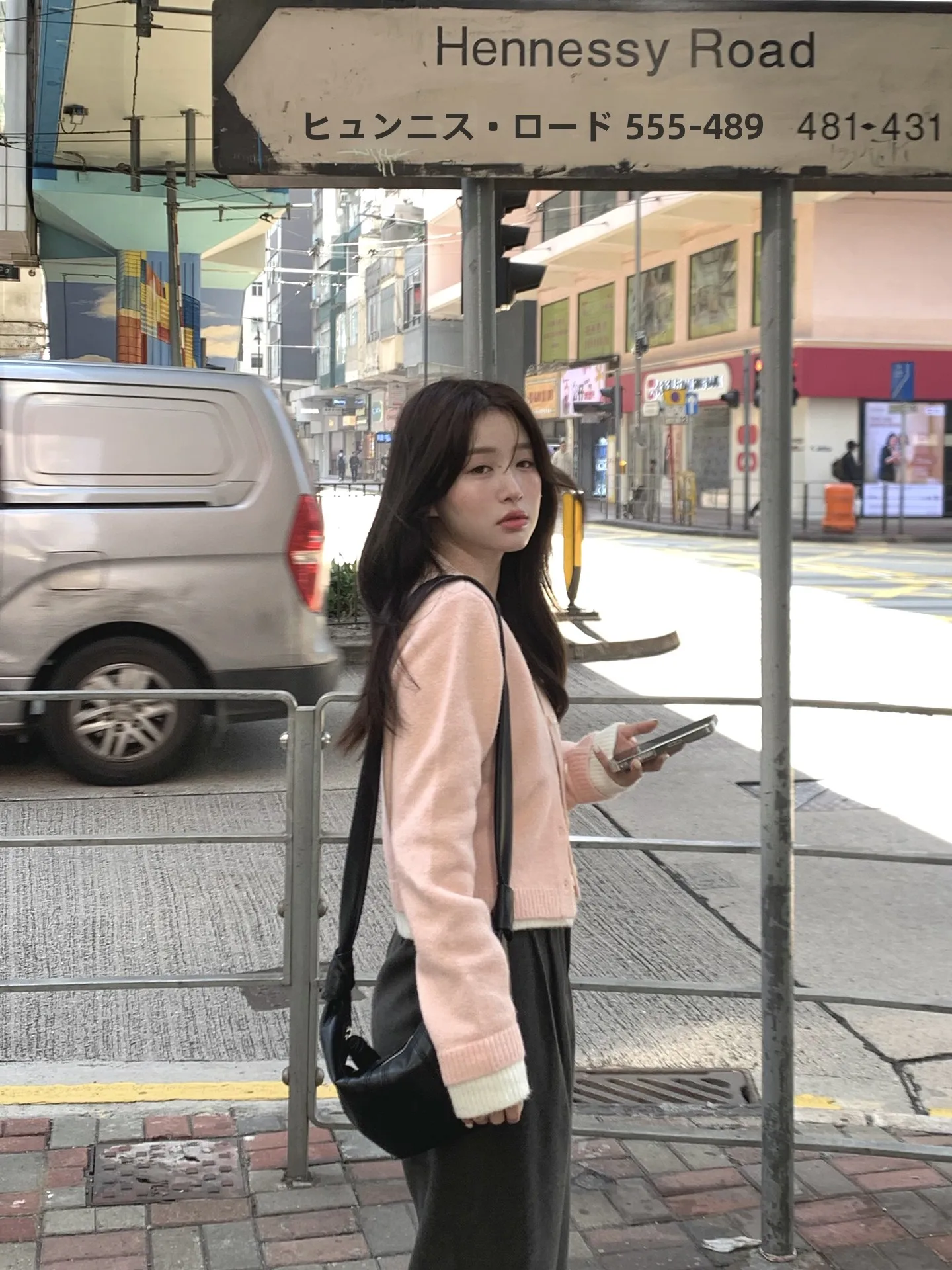 

ay Pink Overture Casual Loose Fit Knitted Sweater Fake Two-Piece Color Blo Versatile Simple Sle Faionable Autumn Winter