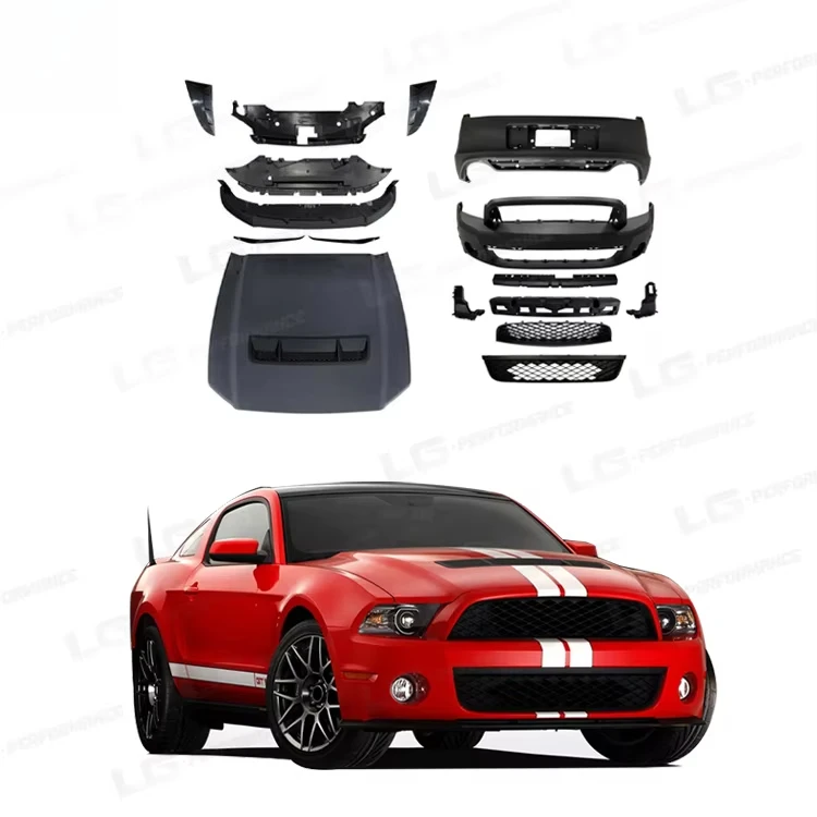 Perfect Quality GT500-style Body Kit Front Rear Bumpers Car Bumpers Engine Hood Grills for Mustang 2010-2012