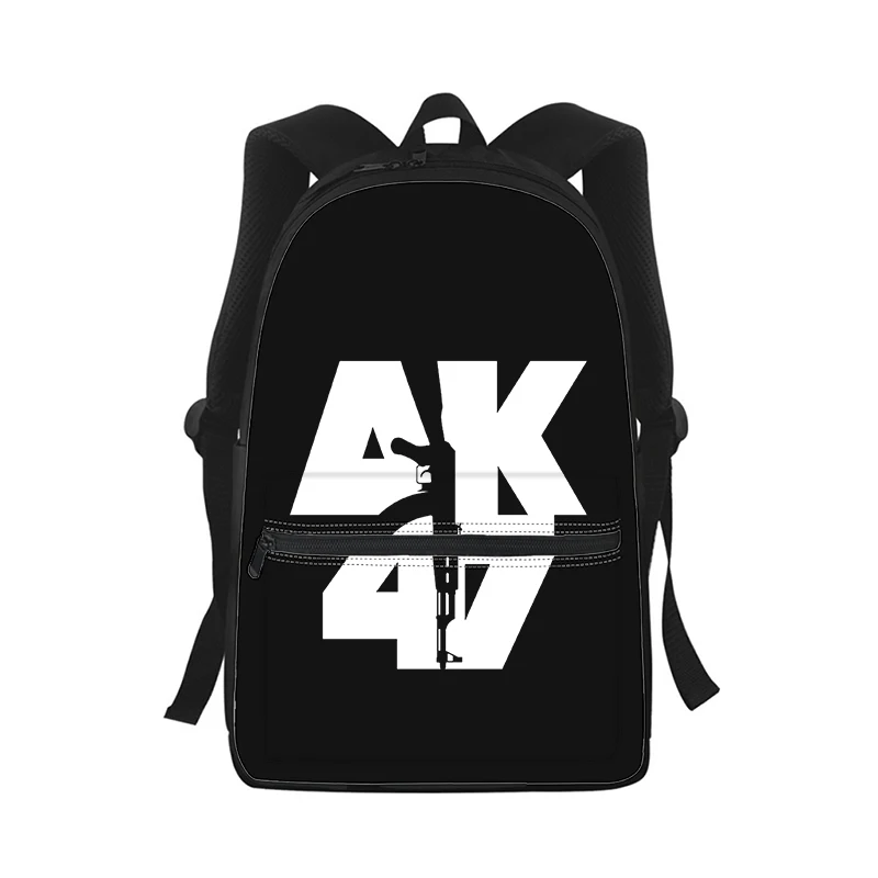 AK47 Pistola BUllets hombres mujeres mochila impresión 3D moda estudiante bolso escolar mochila para ordenador portátil niños bolso de hombro de viaje