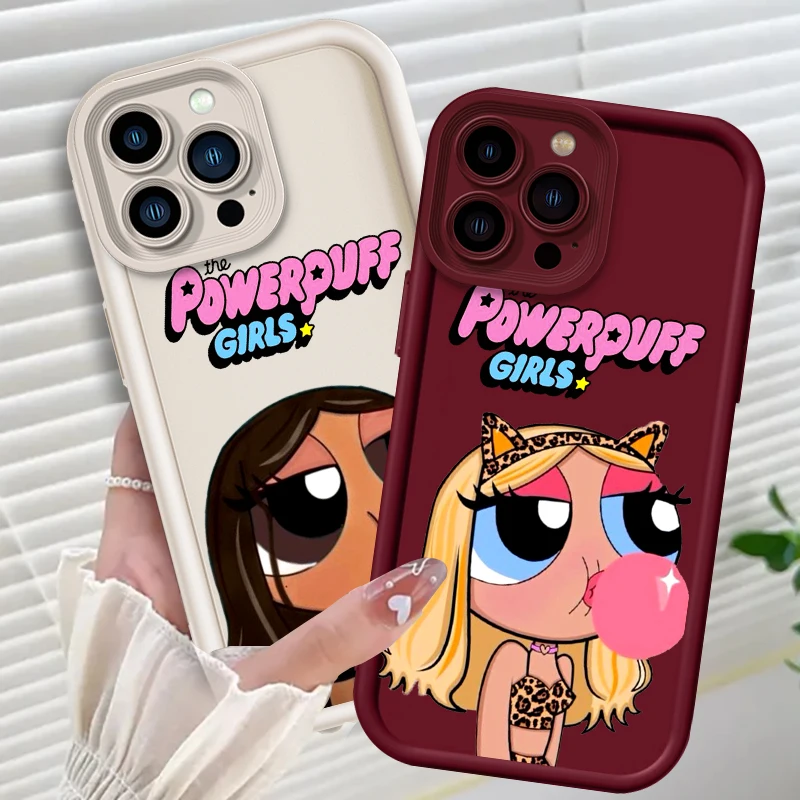 

The Powerpuff Girls Cute Eye Ladder For Apple iPhone 15 14 13 12 11 XS XR X Pro Max Plus Funda Phone Case