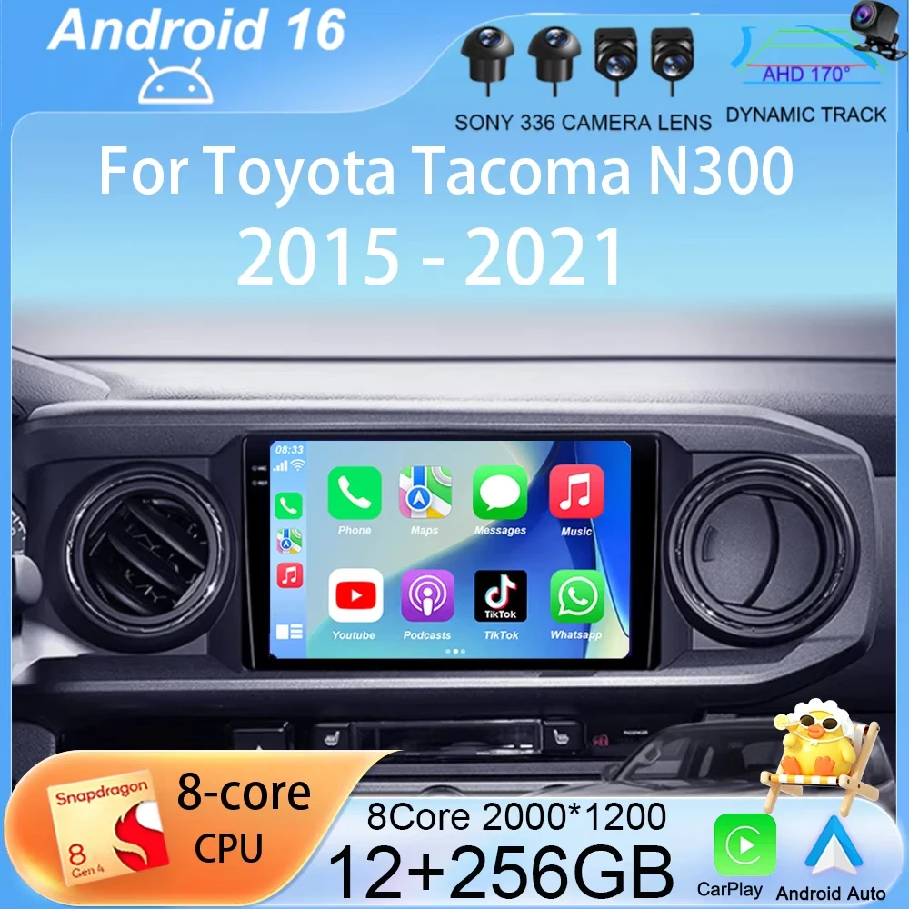 

Carplay Auto Android 16 For Toyota Tacoma N300 2015-2021 Car Radio Multimedia Video Player GPS Navigation Stereo Head Unit Audio