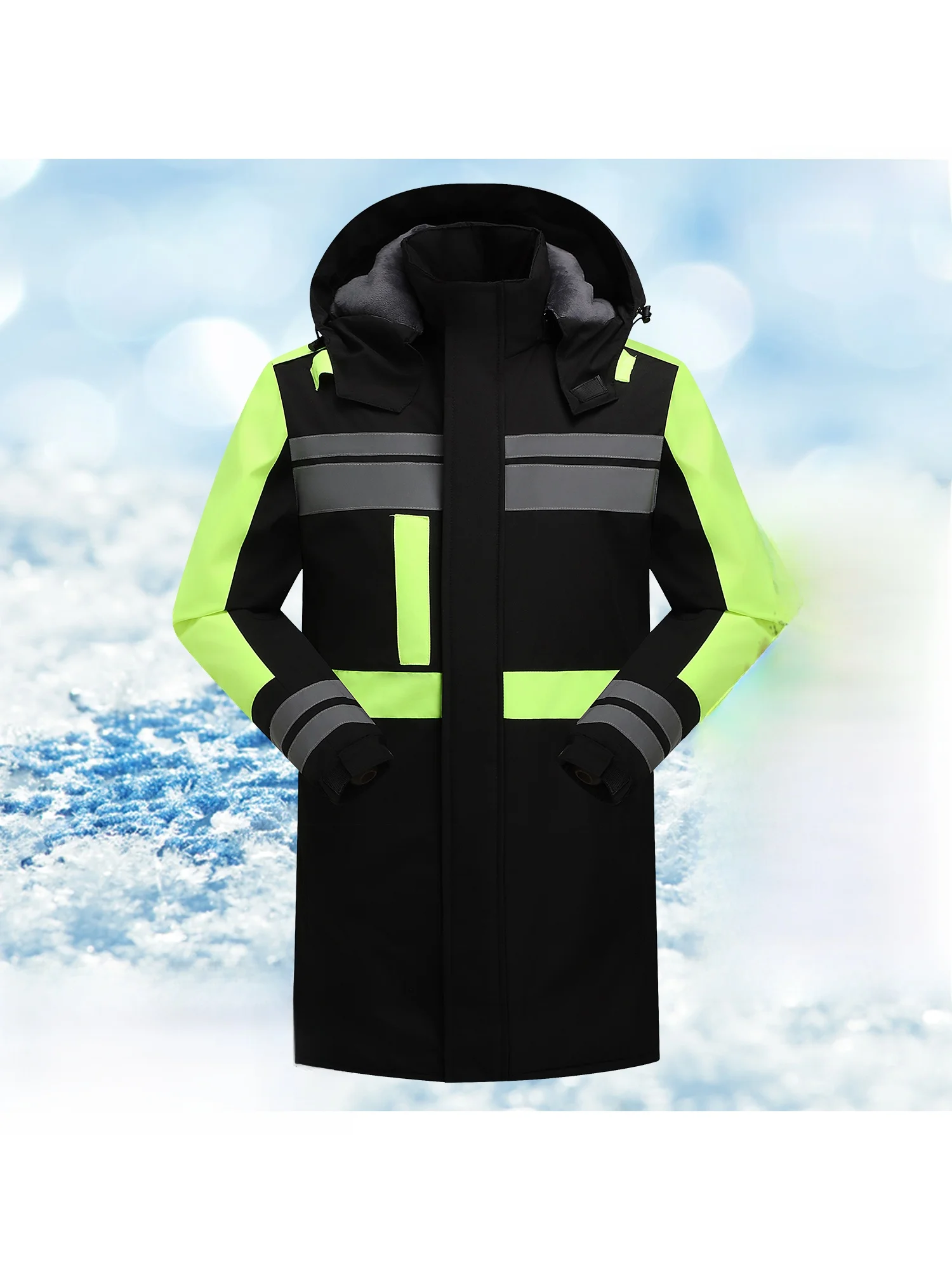 

Мужская рабочая одежда Thiened средней длины Jaet большого размера, ветрозащитная теплая верхняя одежда, хлопковая одежда с Fce for Auto Rep...