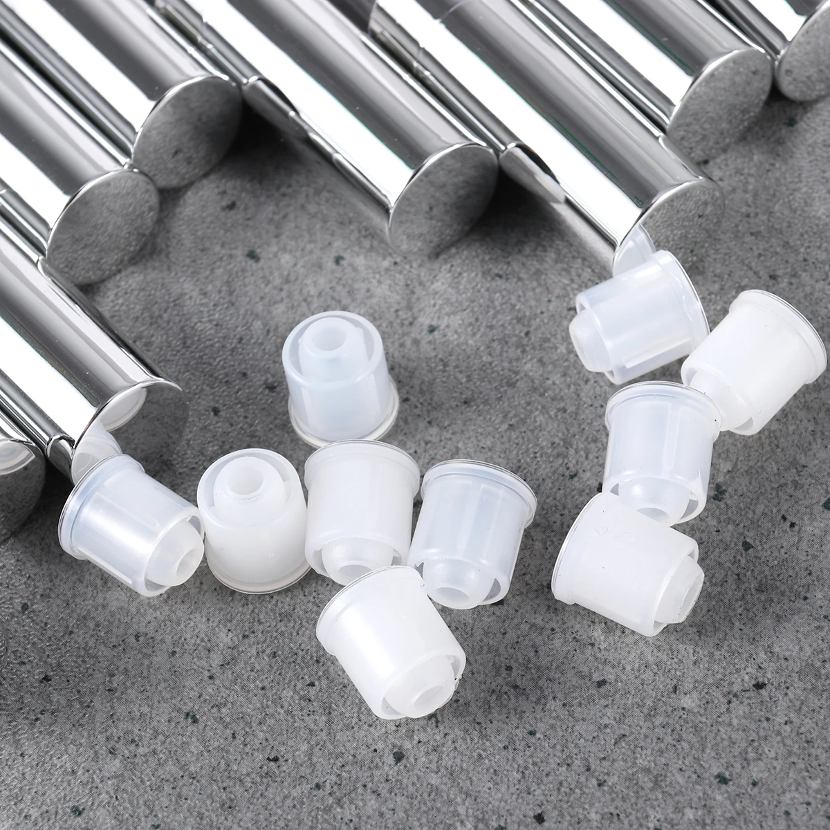 

6pcs Lip Tubes Empty Silver Lip Gloss Tubes Safe Ergonomic Lightweight Travel Containers