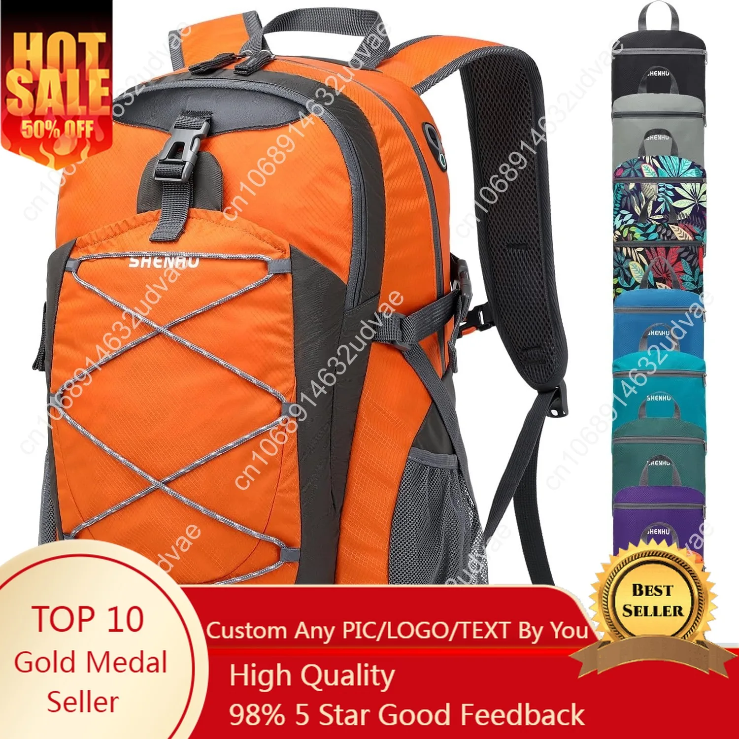 40L Hiking Backpack Lightweight Daypack Waterproof Travel Camping Backpack for Men Women Sport Packable
