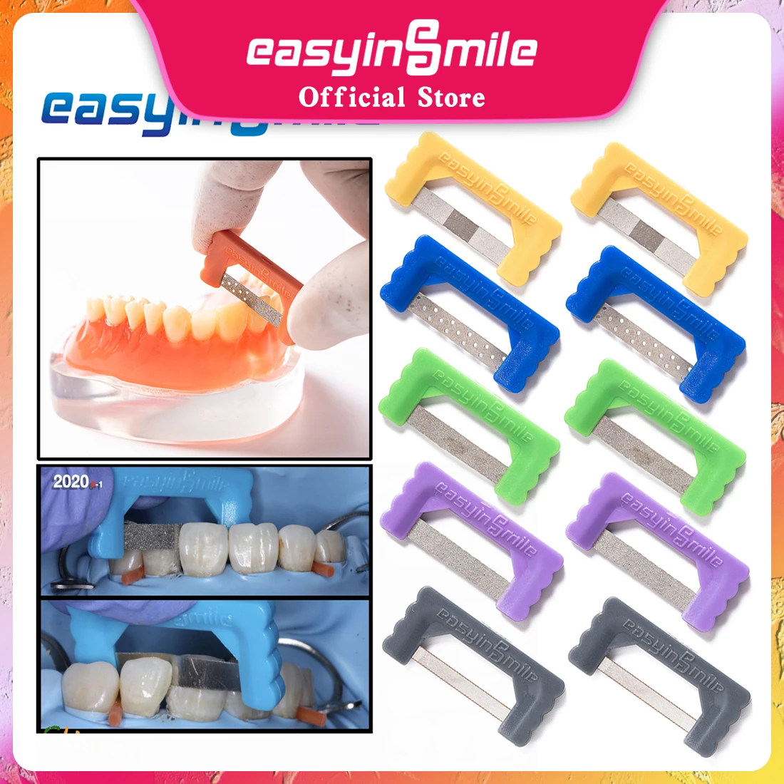 EASYINSMILE Dental Interproximal Relief IR/IPR Kit Orthodontic Reduction Strips Enamel Polishing Saw Diamond for Removal&Clean