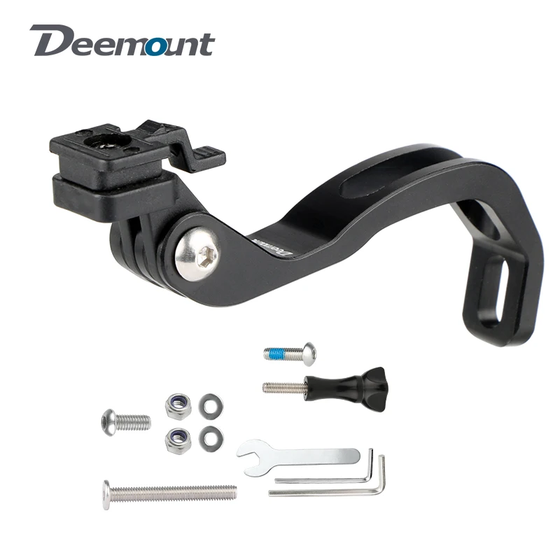 Image of Deemount Vorderradgabel-Scheinwerferständer, passend für CATEYE/XOSS/Trek für Brompton-Faltrad 15 ° Warping Computer-Halterung für Gopro/Garmin