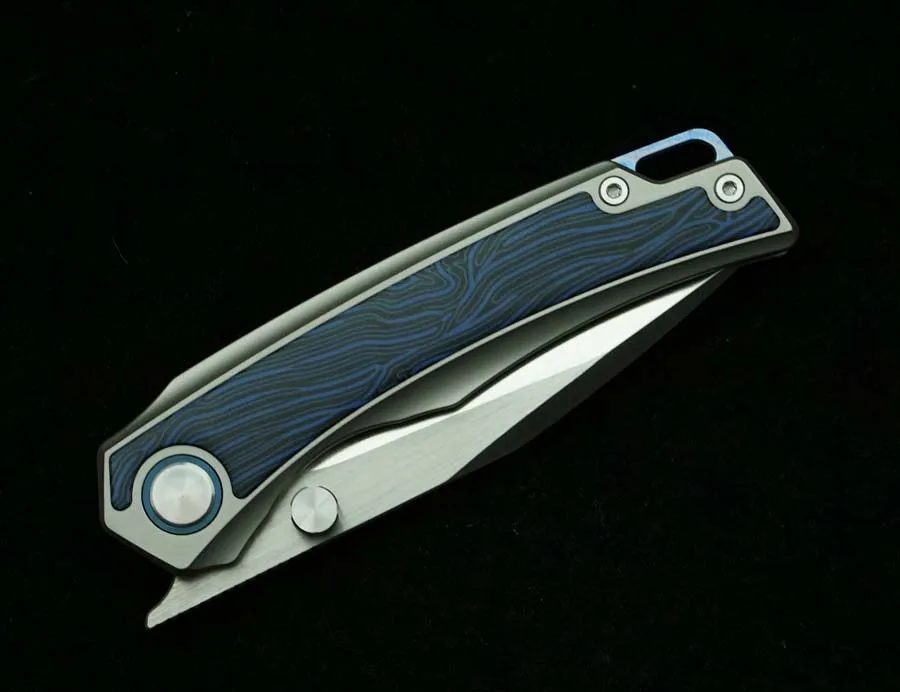 LEMIFSHE customized New Folding Knife M390 Blade Titanium Handle Outdoor Camping Hunting Fishing Survival Pocket Fruit EDC Tools