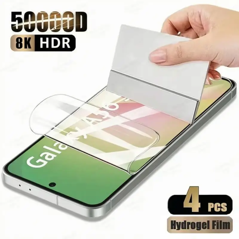 4Pcs Hydrogel Screen Protector For Samsung Galaxy A57 A37 A17 A27 A16 A24 A56 A36 A15 A25 A55 A54 A53 A52 A52S A51 No Glass Film