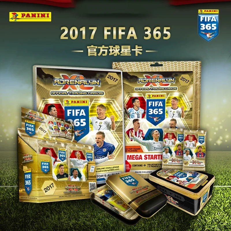 Colección Completa Original Panini FIFA 365 2017, Tarjetas Coleccionables de Fútbol Doradas Raras, Firmas de Íconos Raros, Regalo para Aficionados al Fútbol