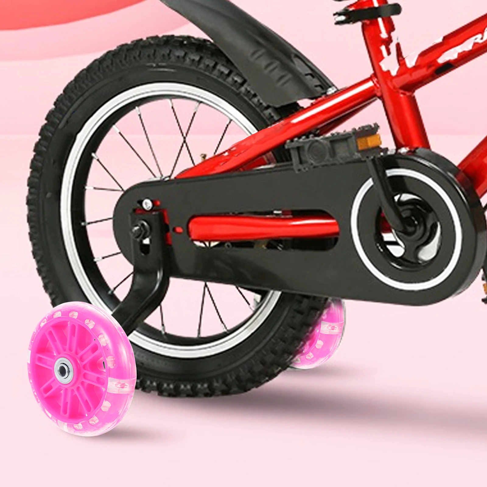 

1 set Adjustable Professional Training For Kids Anti-Slip Wear-Resistant Noise-Free Replacement Bike Wheels Easy Installation