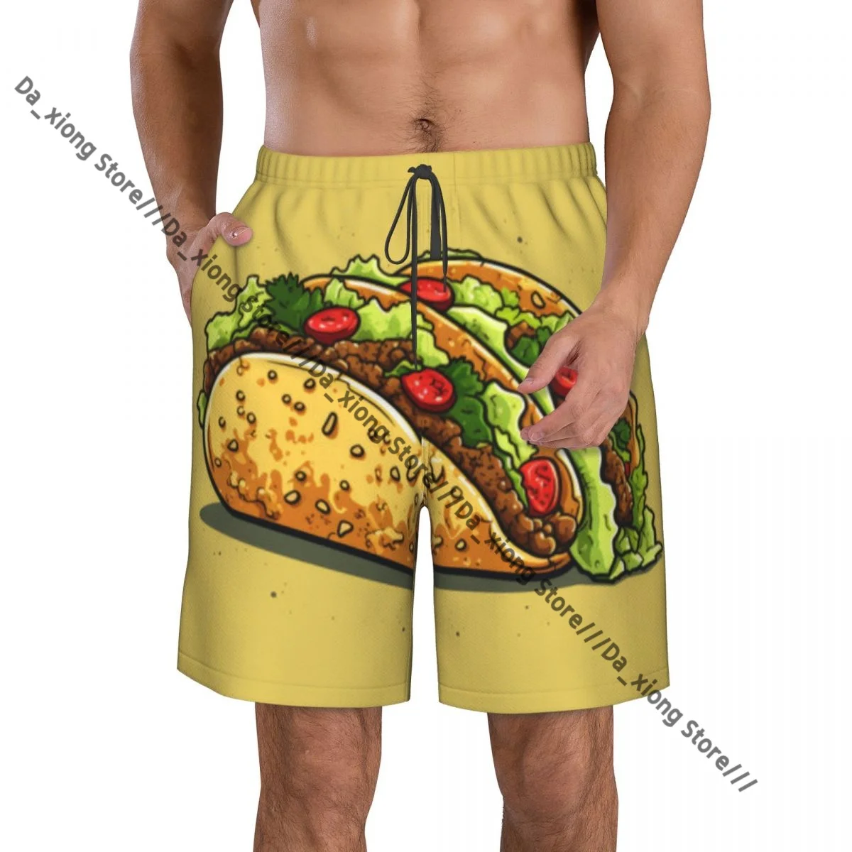 رجل السباحة القصيرة ملابس السباحة التاكو خلفية جذوع ملابس السباحة ملابس الشاطئ Boardshorts