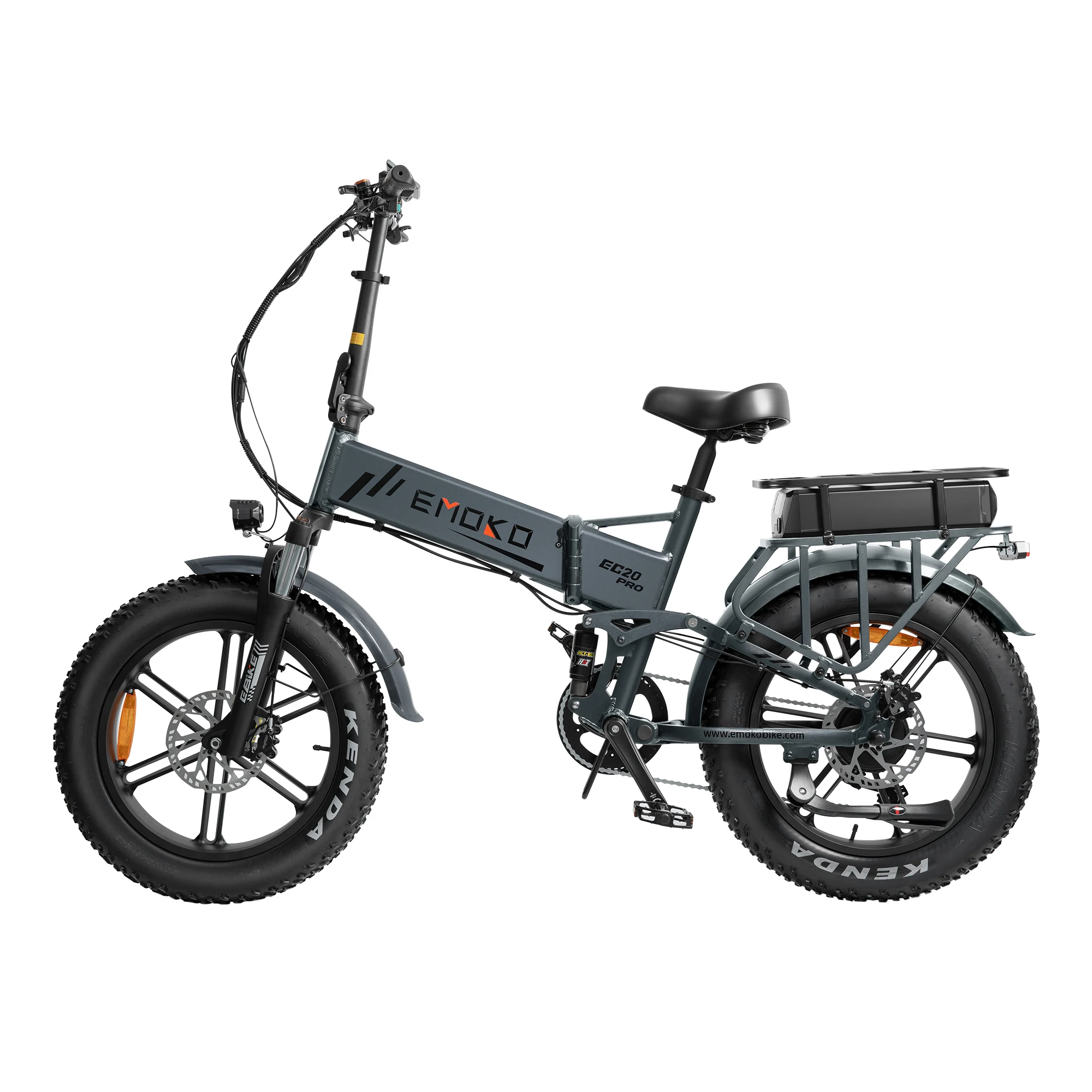 EMOKO EC20 Pro Opvouwbare Volwassen Fatbike E-Bike, Dubbele 48V 18Ah+35Ah Verwijderbare Batterij, Koppelsensor, Hydraulische Schokdemper Vooraan/Midden, Shimano 7-versnellings Hydraulische Schijfrem,