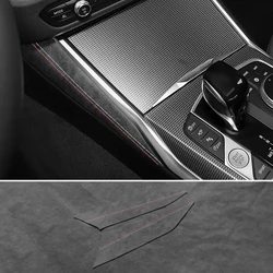 BMW G20 G23 G28 G42 i3 i4 3 4 시리즈 Alcantara 센터 콘솔 기어 패널 사이드 트림 스트립 자동차 인테리어 액세서리로 제작
