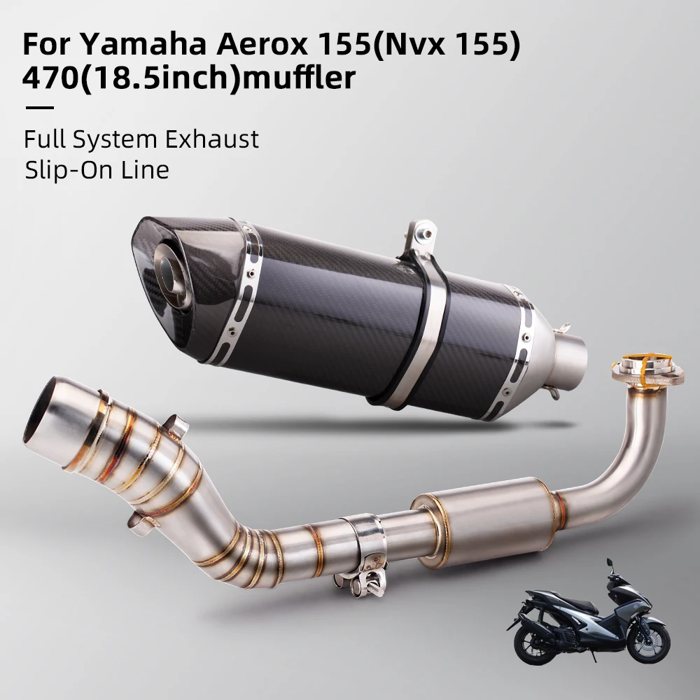 

For NVX155 NMAX155 AEROX155 Escape Slip On 51MM Front Tube Link Pipe Connect Original full Motorcycle Exhaust System