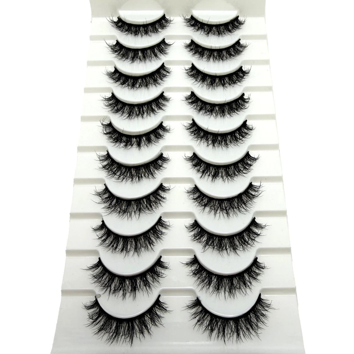 10 Par Puszystych Sztucznych Rzęs z Imitacji Norek Ręcznie Robione Sztuczne Rzęsy Naturalny Makijaż Nude Symulacja Krzyżowe Niezgrabne Rzęsy 3D Kręcone