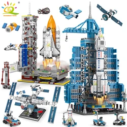 HUIQIBAO Aviation Spaceport Model Space Shuttle Rocket Launch Center Construction Building Blocks MOC Spaceship Kids Bricks Toy