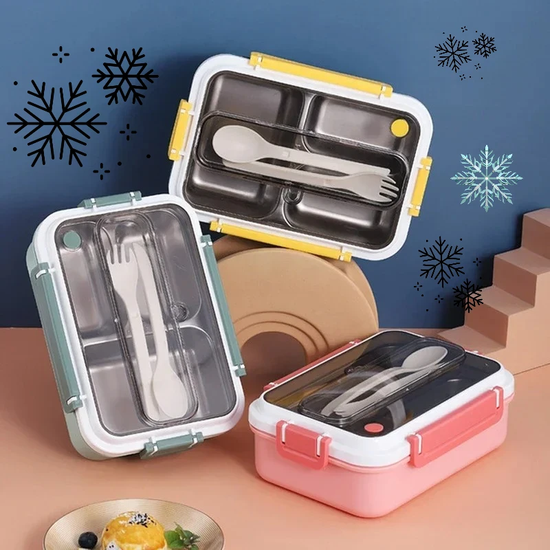 

Insulated Bento Lunch Box for Students 304 Stainless Steel Back To School Warm Kids Lunch Box for School Loncheras Para Niños