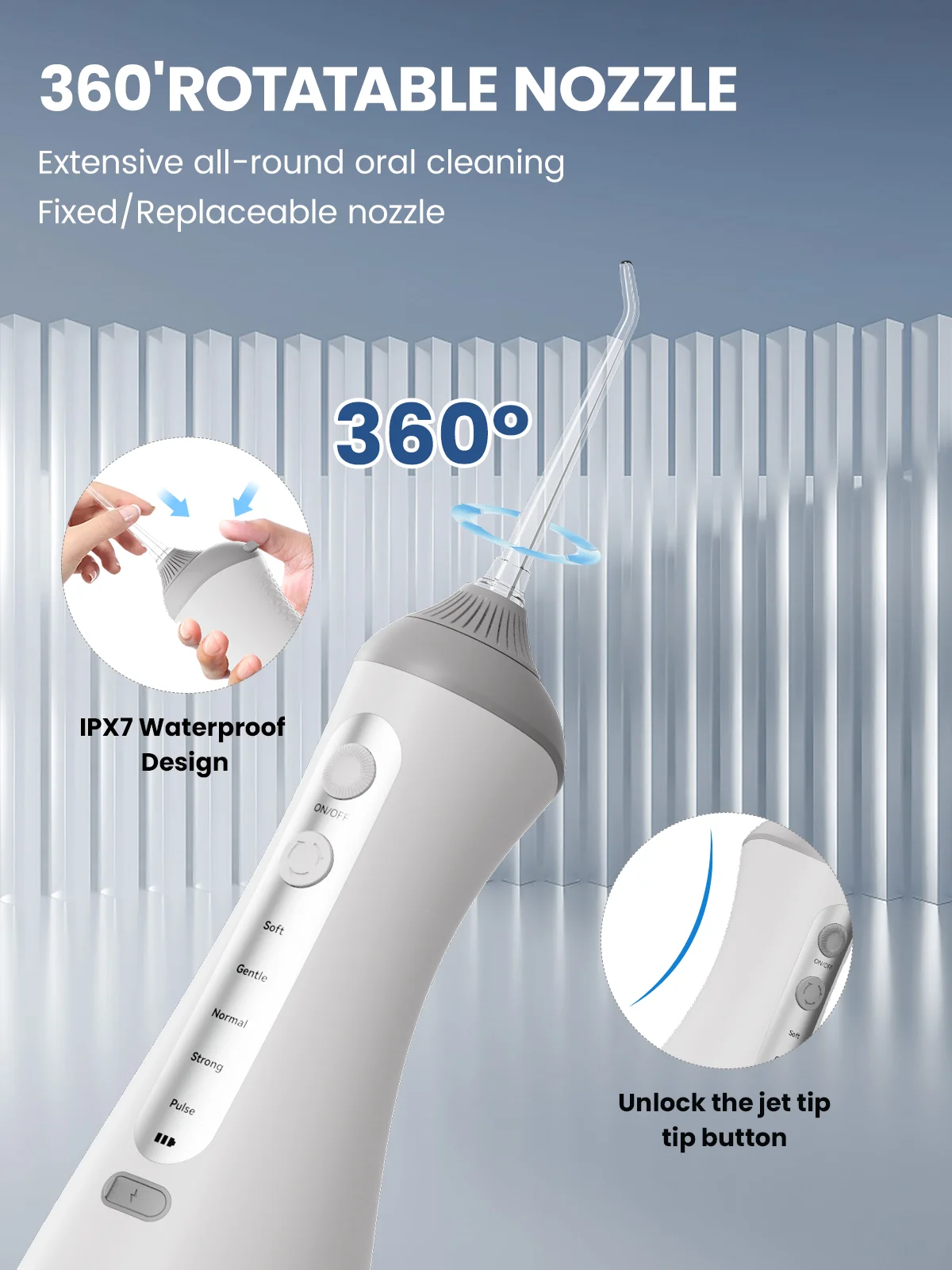 SEJOY الأسنان عن طريق الفم lrrigator للرجال النساء الأسنان الأنظف المحمولة جهاز تنظيف الأسنان بالماء 4 طرق IPX7 غسالة الفم #6