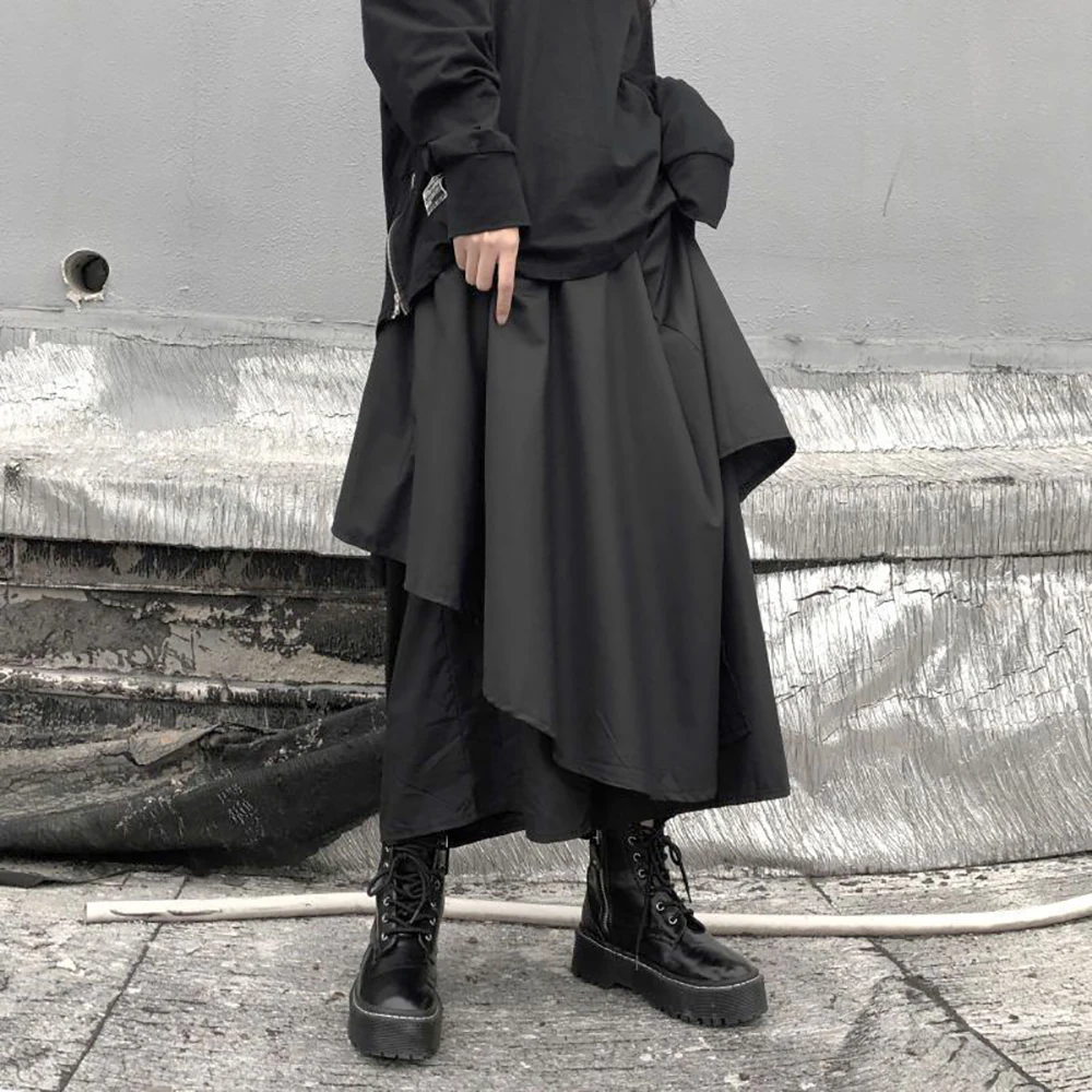 Vintage Trousers Women Men Neutral Loose Culottes y2k Gothic Wide Leg Pants Skirt New Oversize Harajuku Japanese Creative Pants