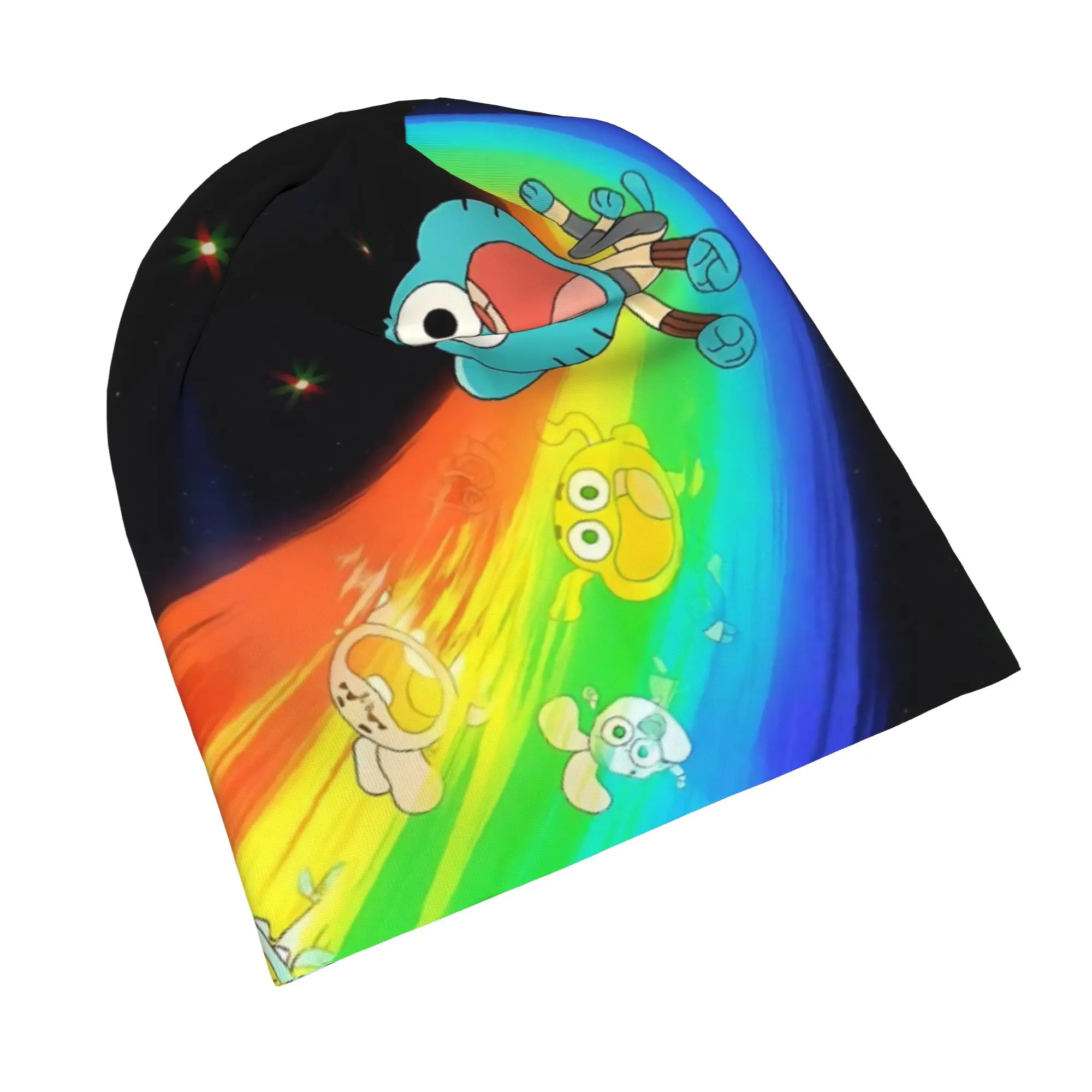 Amazings Gumballs Bonnet Hat Fashion Outdoor Skullies Beanies Hat Cartoon Unisex Warm Dual-use Cap