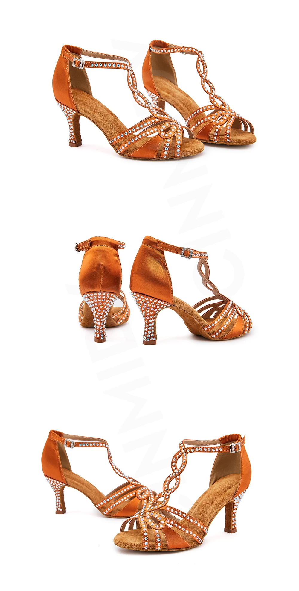 Damen-Lateintanzschuhe, Ballsaalschuhe, Damen-Übungsschuhe, Trainingsschuhe, Bühnenschuhe, Strass-Party-Schuhe, High Heels – Detail 12