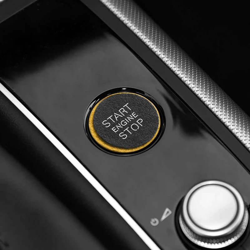 

For Audi A4L A5 A6L Q5 Q3 A7 Q7 Engine Start Button Frame Cover Trim Sticker Decorative Made of Alcantara Car Interior Accessory
