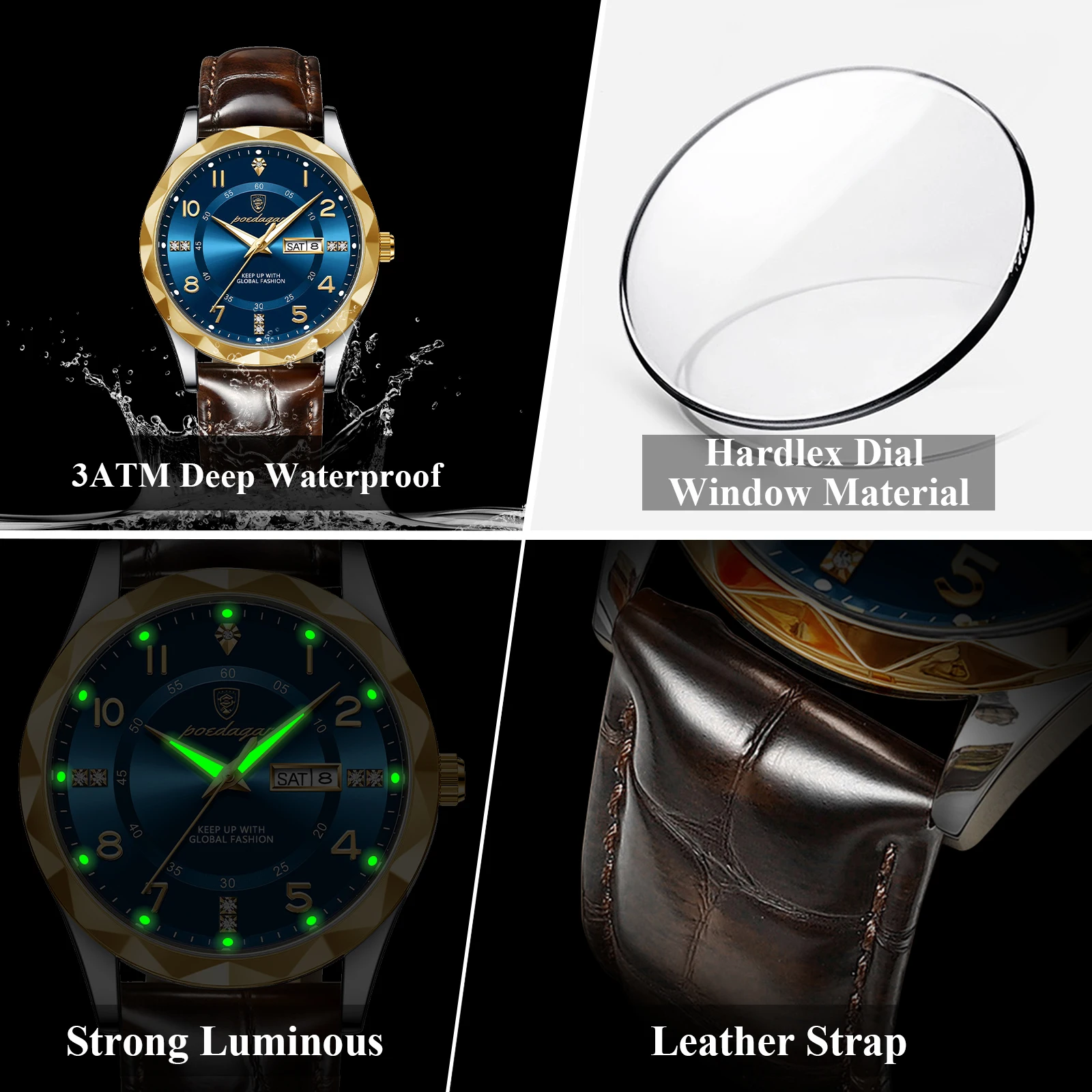 POEDAGAR Fashion Brand Men Wat - Luxury Watch Holder For Men ulasan dan harga