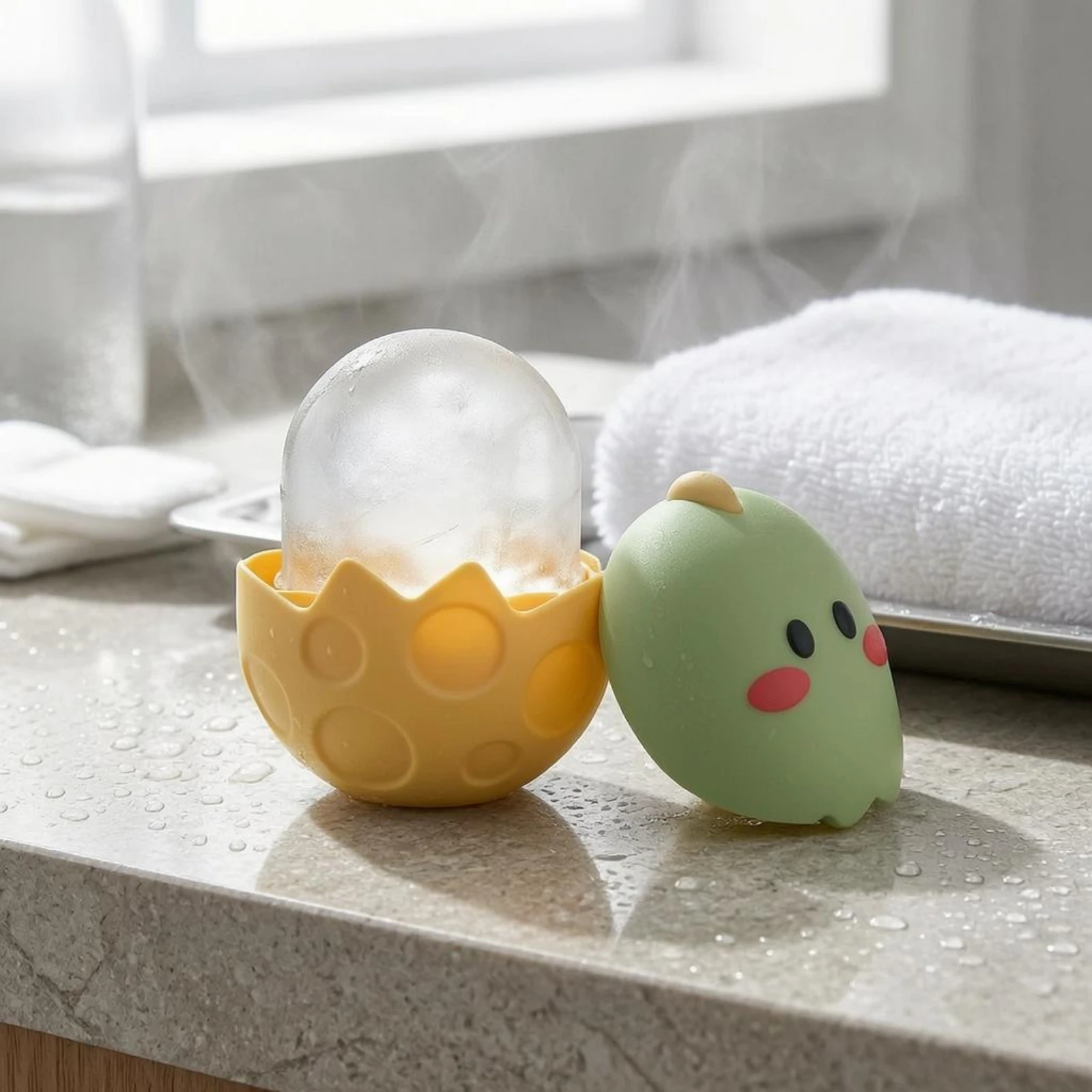 Chick Ice Mold Domed Face Ice Mold Kitchen Item Shell-Shaped BPAunrestricted