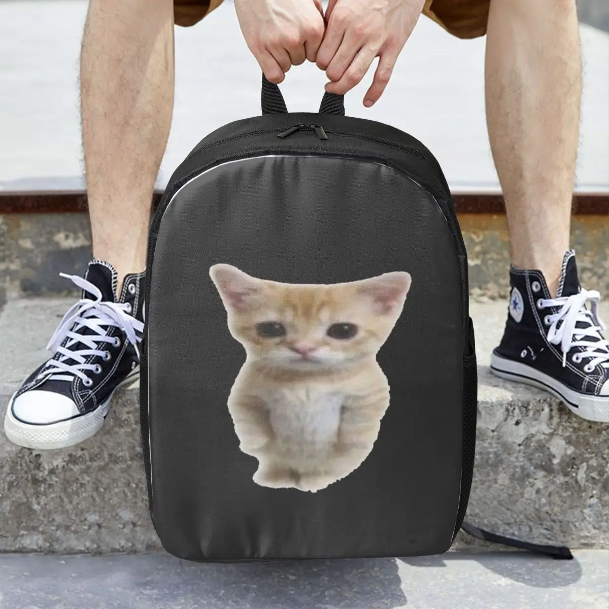 El Gato стоячий кот мем женские рюкзаки для мальчиков и девочек сумка для книг водонепроницаемые студенческие школьные сумки портативный рюкзак сумка на плечо