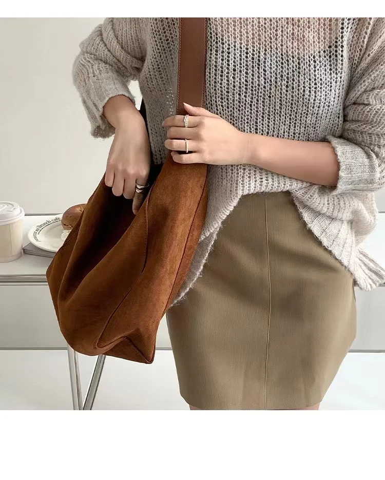 Faux Suede Women Shoulder bags Large capacity Scrub leather female handbag Casual big totes lady shopping bag ladies hand bags