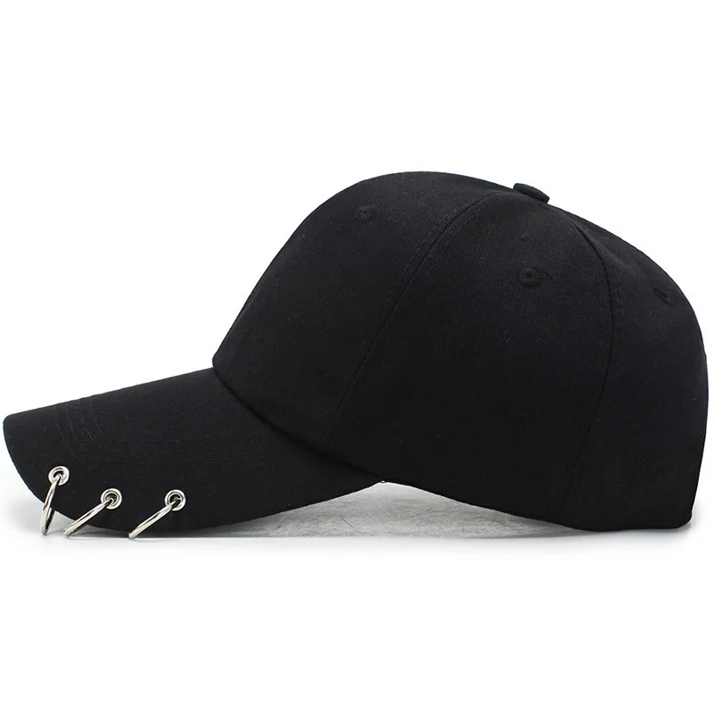 Unisex Fashion Baseball Cap Solid Color with Ring Sun Protection Casual Cap Adjustable Four Seasons