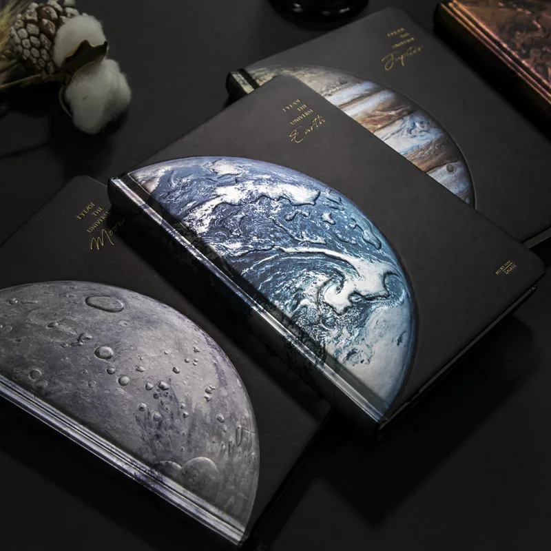 Creative Cosmos Star A5 Notebook Hand Book Creative Venus Jupiter Notebook Diary Color Page Illustration Hand Account Notepad