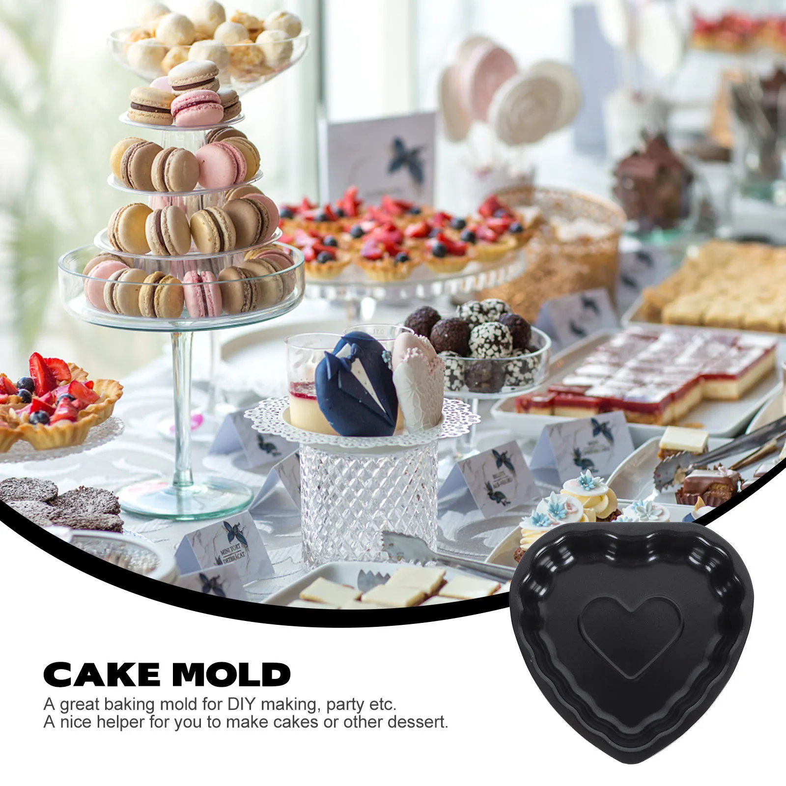 

2Pcs Cake Mold Premium Carbon Steel Baking Mold Non-Stick Oven Safe for Party Dessert Making Baking Supply Kitchen Accessory