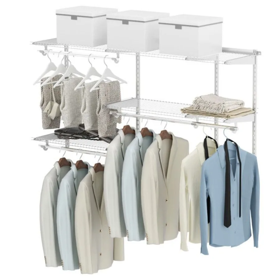 Custom Closet Organizer Kit 3 to 5 Feet WallMounted Closet System with Hang Rod