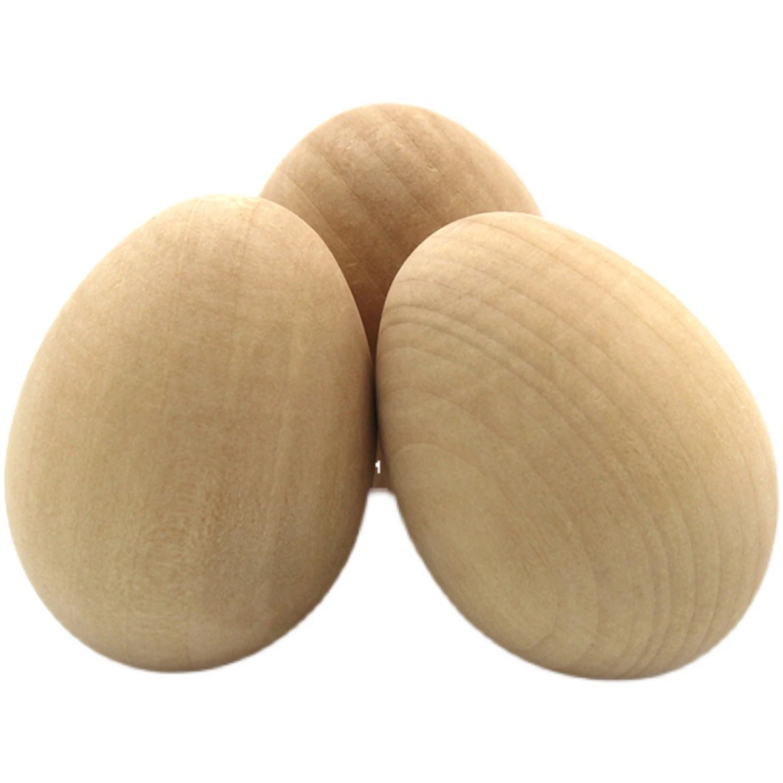 10x Mini Smooth DIY Wood Easter Egg Fake Eggs Manual Graffiti Unfinished Wood Eggs 2cmx2cmx3cm
