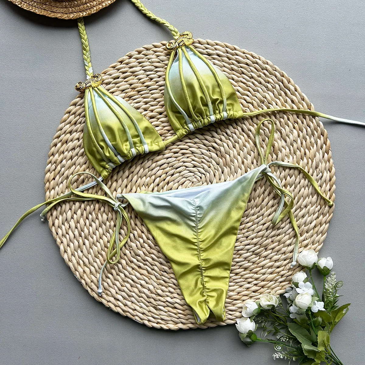 セクシーなタイダイビキニセット ブラジリアン水着 サマー2025新作 レディース水着 ビキニ