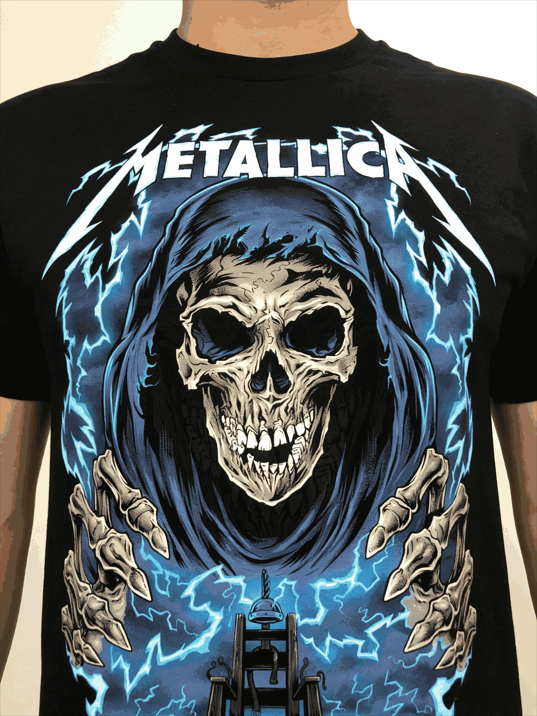 American Heavy Metal Band Metallica Album Poster Graphic Print T-shirt Men Women Casual Cotton Tee Harajuku Wind Oversized Top