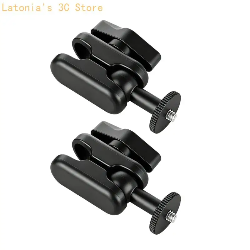 Phone Holder Mount Adapters 2 Pack, Black 1/4 Thread Accessory with Manual Tightening Body for Camera Support and Stand X3UB