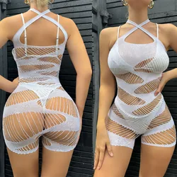 New Sexy Fishnet Bodysuit Women Sexy Lingerie Porn Bodystocking Fancy Lace Underwear Hot Erotic Pajamas Beach Dress Street Set