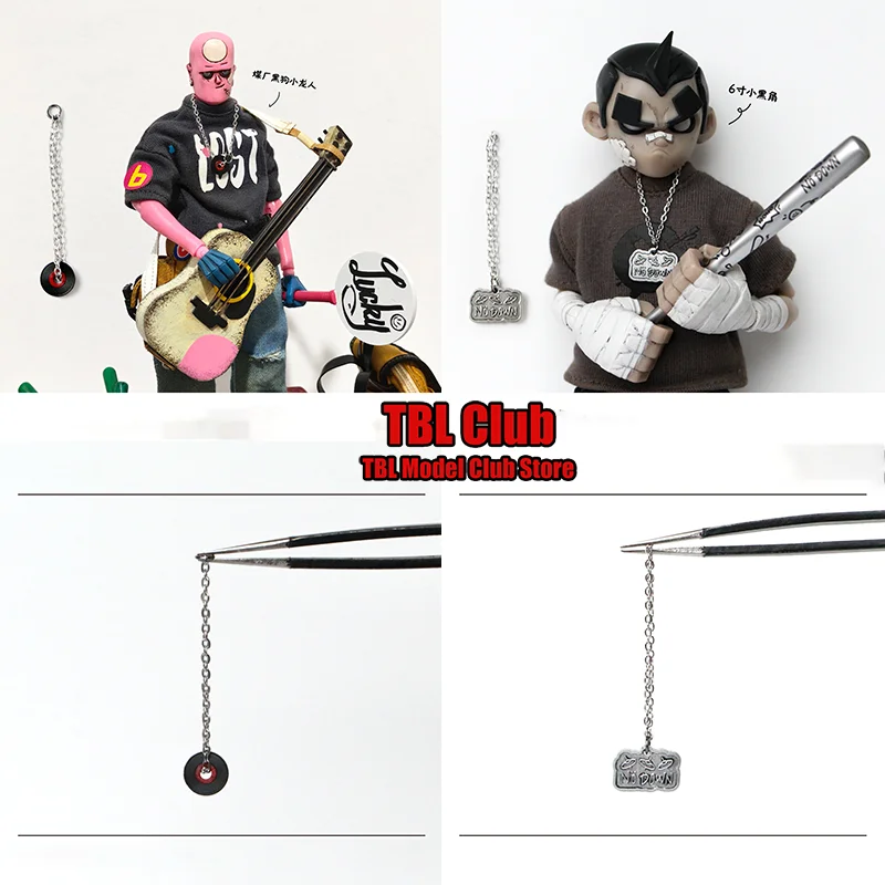 

1/12 Scale Black Vinyl Record Pendant Decoration Necklace Toys Model Female/Male Accessory For 6-inch Soldier Action Figure