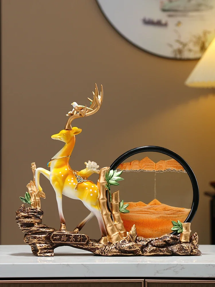 

Bamboo hourglass ornament light luxury living room entrance TV cabinet decoration housewarming new home gift a deer high sand pa