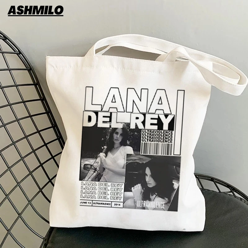 Shoulder Bag Lana Del Rey Printed Fans Bags Women Shopper Shopping Bags Girls Cartoon Canvas Fans Handbag High Capacity Tote Bag