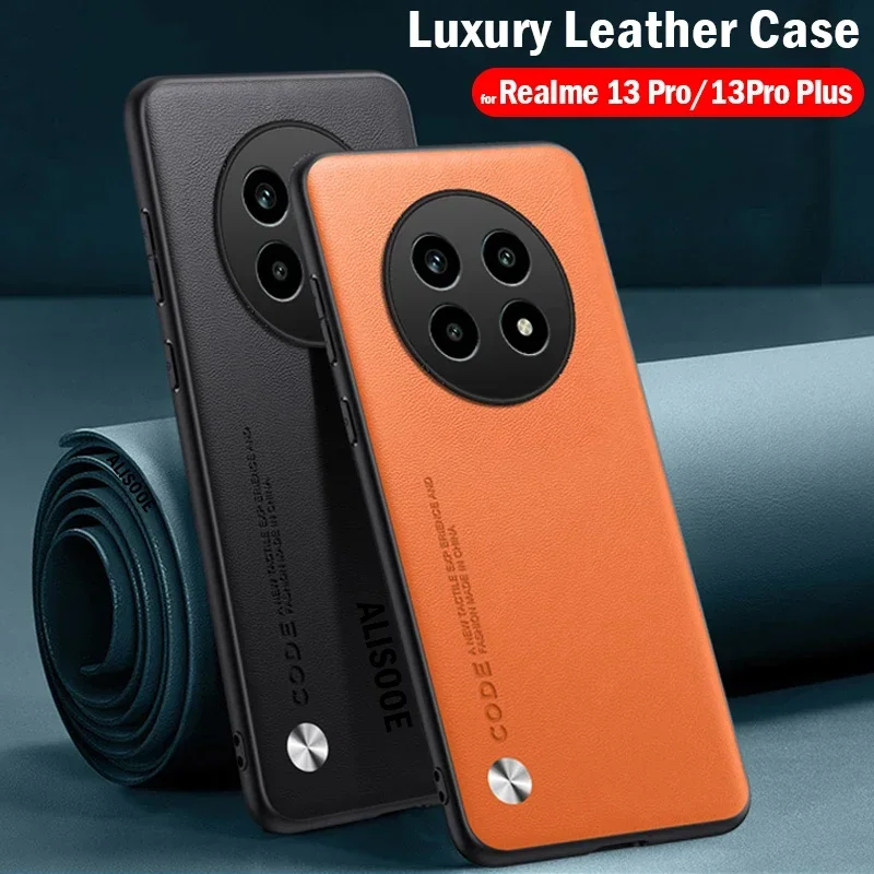 Luxury Fiber Texture PU-Leather Cover for Realme 13 Pro Plus 5G Case Protection for Funda Realme 13 Pro+ Shockproof  Capa