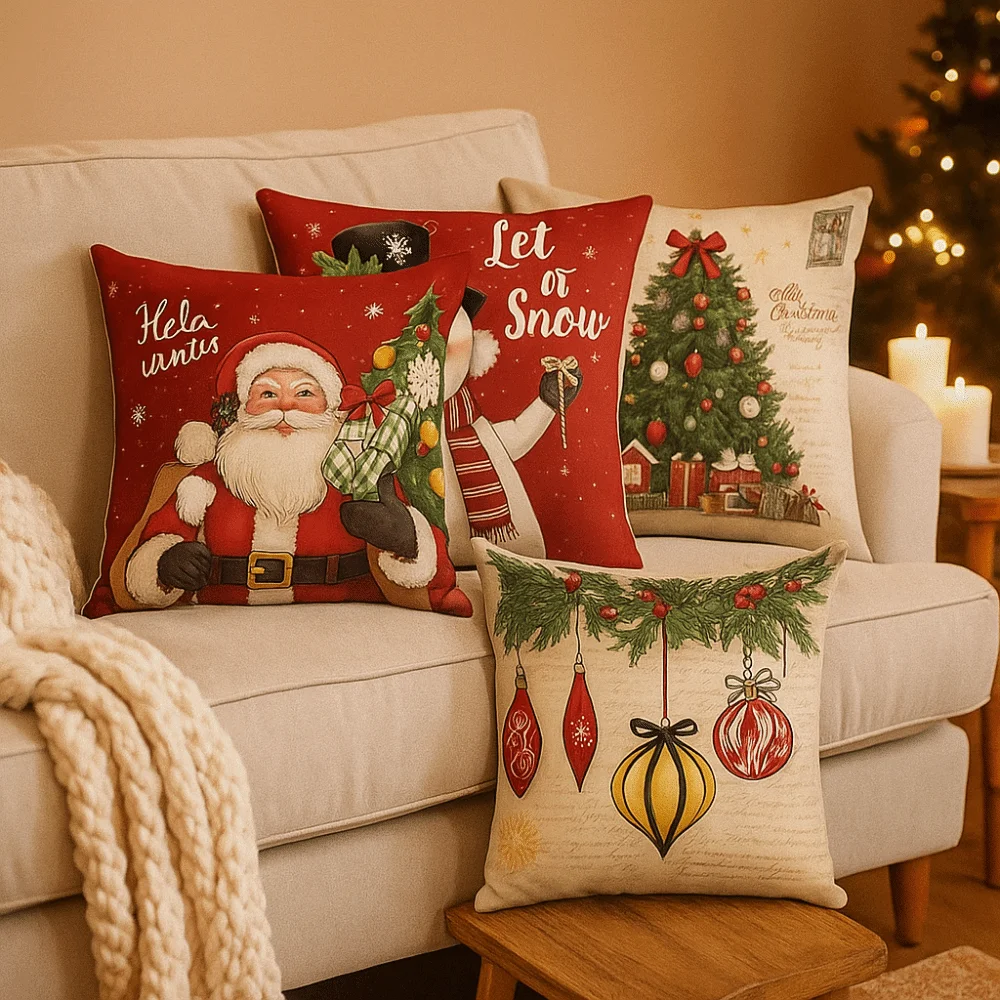 Christmas Cushion Cover Snowfl - Home Textiles Towel recension och pris