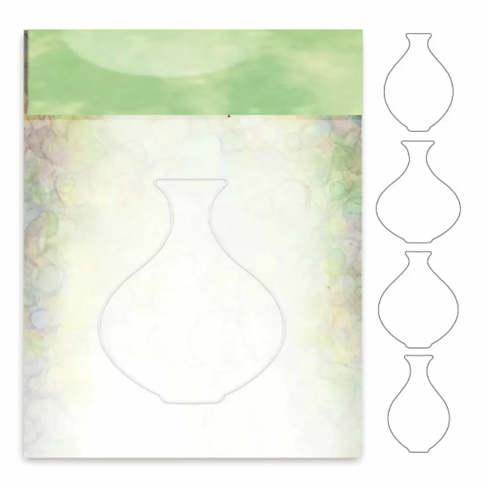 Bladeren en glazen fles voor 2025 nieuwe metalen stencil stempels voor DIY scrapbooking fotoalbum embossing decoratieve DIY papierkaarten