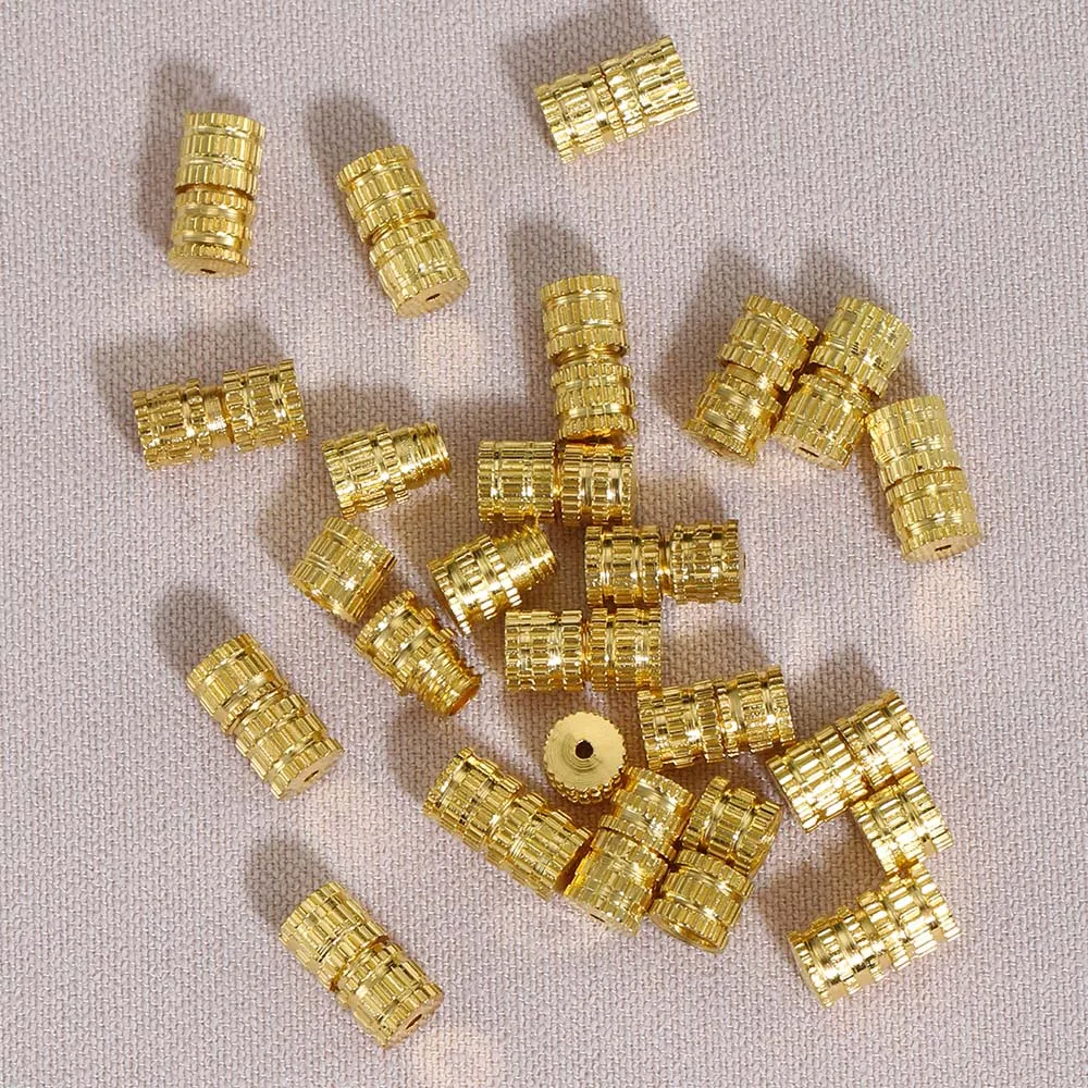 100pcs 4x7mm Cylinder Fastener Buckle Closed Beaded End Clasp Screw Clasps Hook for Bracelet Necklace Connectors Jewelry Making